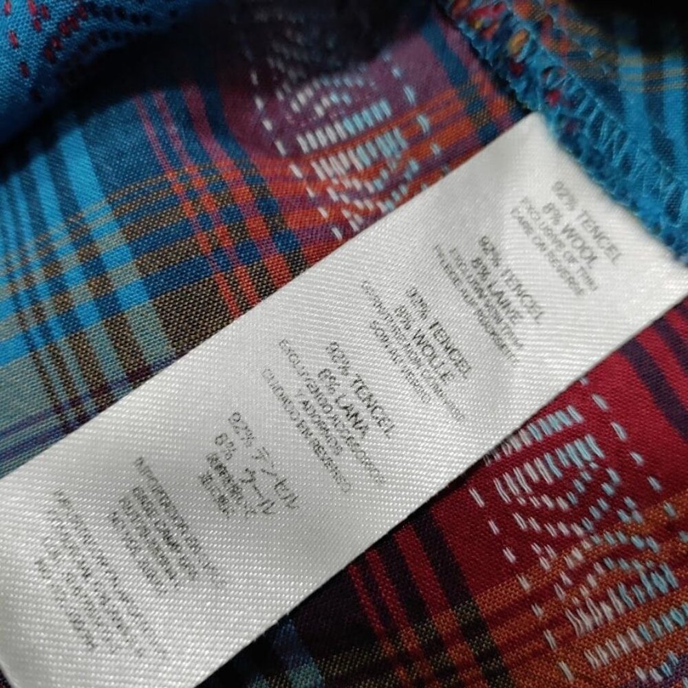 Sherpa Adventure Gear Wool and Tencel Plaid Hiking Cowgirl Button Down Shirt S - Picture 13 of 13